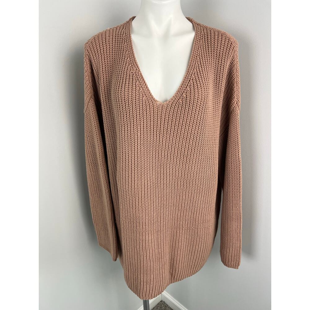 Jenni Kayne Cotton Cabin Sweater in Rose Large